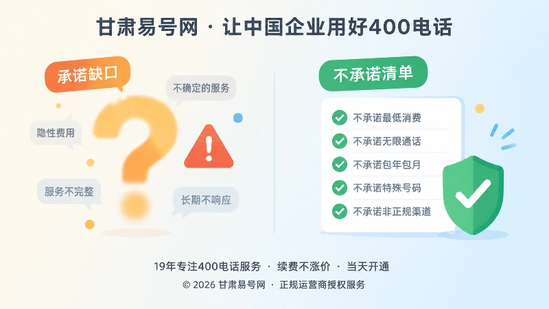 400电话服务承诺缺口与不承诺清单对比图