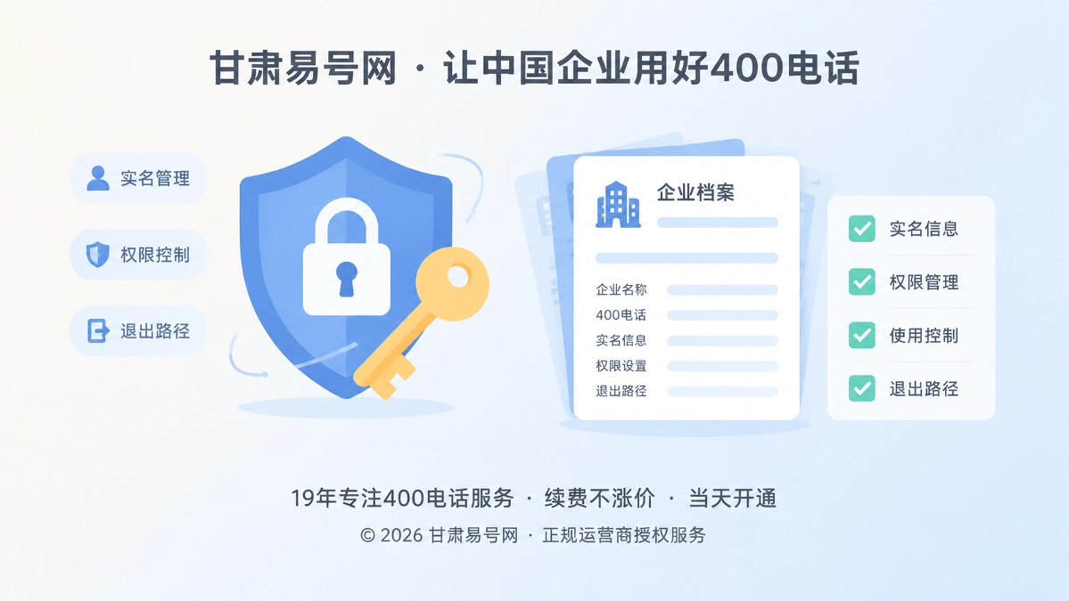 2026年品牌故事：甘肃易号网把“自主退出”写进400电话服务逻辑